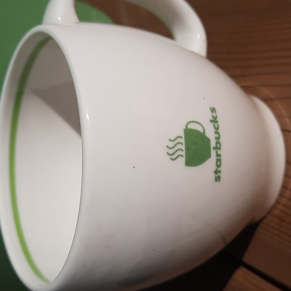 Starbucks 2003 Barista Abbey Green & White Steaming Cup Logo Mug - Picture 3 of 4